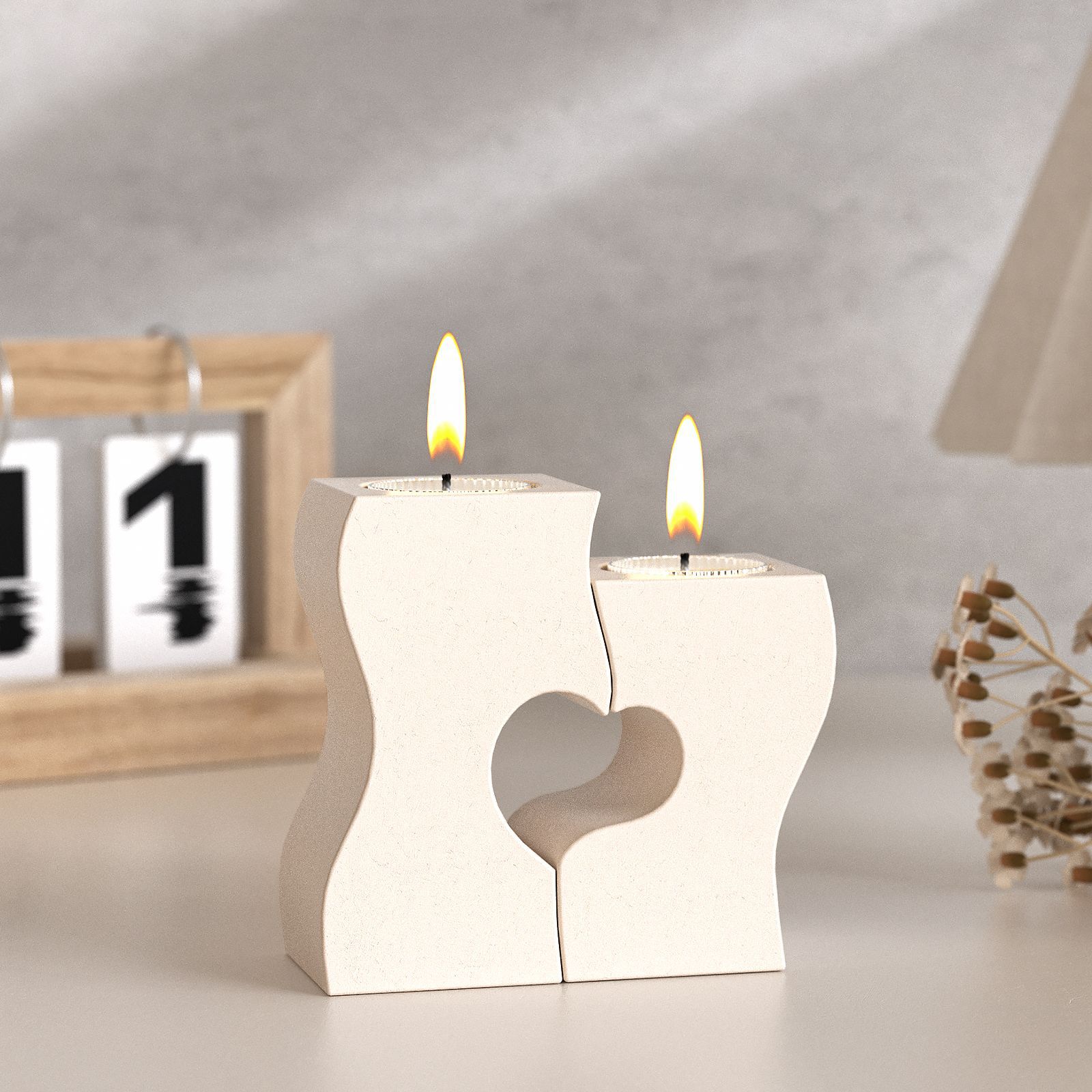 Candle Supply - S corazón candelabro moldes de silicona