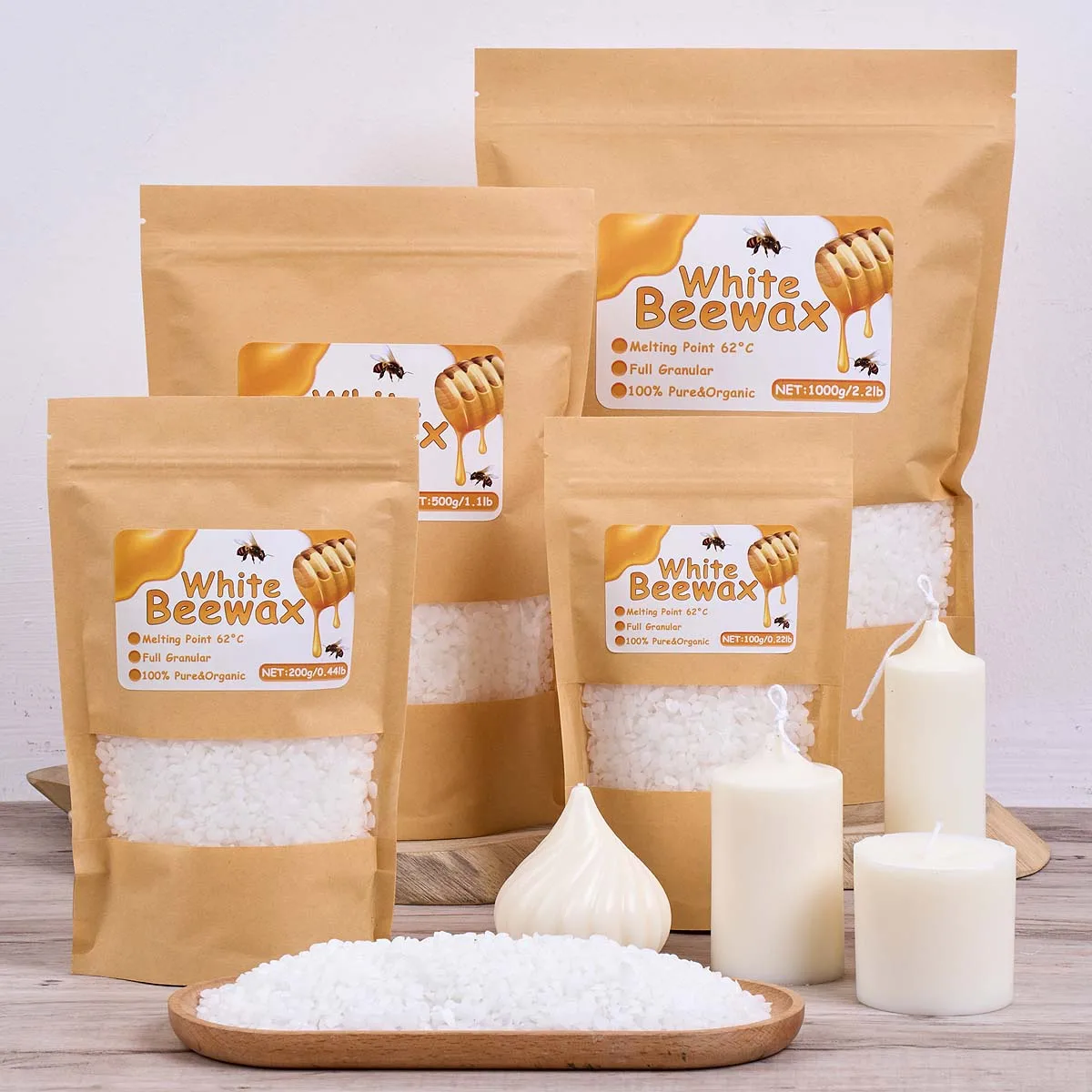 Cera de abejas blanca de 500g, - Candle Supplies Beeswax reseña y precio